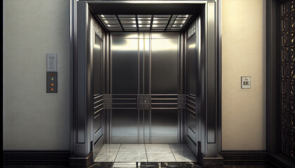 apartment interior with modern lift.
