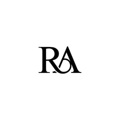 RA Initials logo design. Initial Letter Logo. CREATIVE LUXURY logo template.