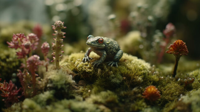 A very cute little frog in forest