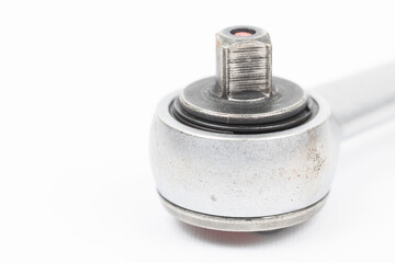 Close-up ratchet wrench. Professional tool. Isolated on a black background.