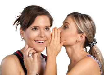 Portrait of Two Girlfriends , Sisters Gossiping