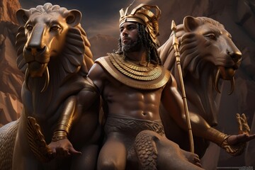 Egyptian mythology. AI generated - obrazy, fototapety, plakaty