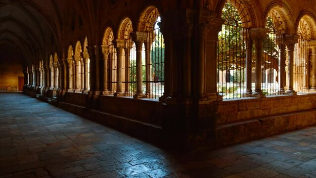 The Tarragona Cathedral, located in Tarragona, Spain, dating to the 12th century, a unique blend of Gothic and Romanesque architecture