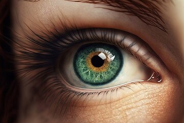 Obraz premium Closeup of a female eye - generative ai