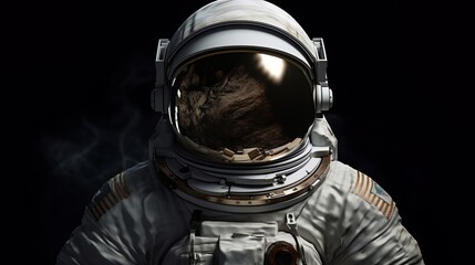 Minimalist close-up illustration of astronaut helmet. Front view. Futuristic aesthetic and is perfect for projects related to space exploration, science fiction, or technology. Generative ai