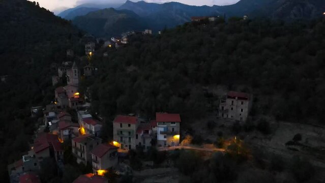 Nighttime Expedition through the Enchanting Mountains of Liguria - A Drone's Perspective