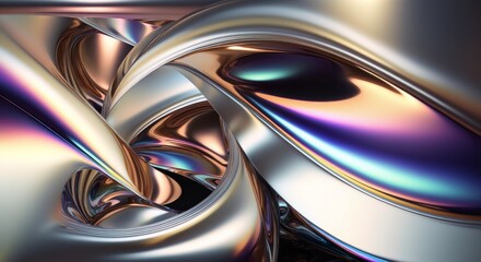 Abstract fluid iridescent holographic neon curved wave in motion colorful background, Gradient design. Generative AI