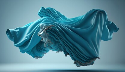 Floating Blue Fabric, ai generative