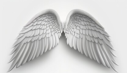 Angel wings isolated on white transparent background. Generative ai
