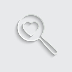 search icon with heart icon  