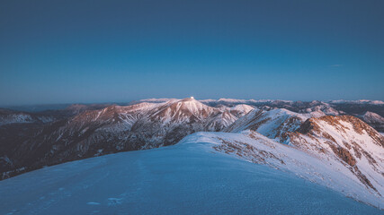 Alpenglow on Agrafa Mountain Range