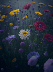 Fototapeta na wymiar beautiful Colorful flower meadow in spring. AI generated illustration