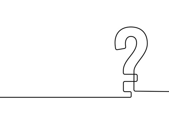 recommend clip art: Question mark continuous one line. Hand drawn black quastion mark isolated on white background. Questionmark who, why? Hands drawing graphic element quiz uncertainty. Idea symbol. Vector illustration
