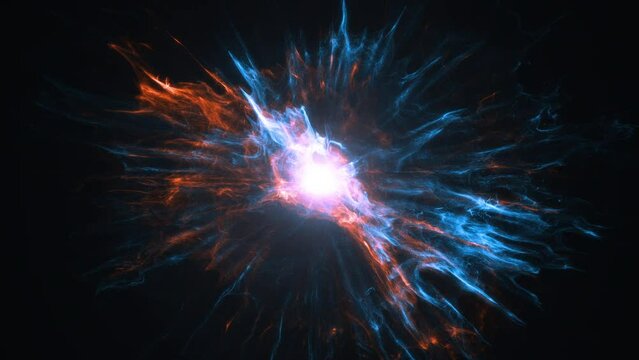 Galactic Explosion: Cosmic Particles and Plasma Energy. Colorful Shock Waves and VFX Elements. 