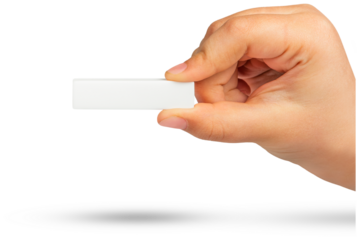 Minus sign in hand. White minus sign in a child's hand, on a transparent background in PNG format. Subtracting or reducing something, suitable for insertion into a project or design. copy space