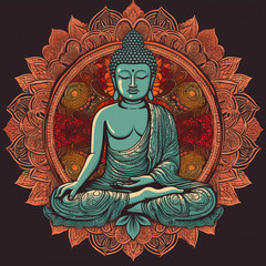Obraz premium Buddha meditating. AI generation