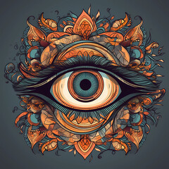 Eye graphics from patterns. AI generation