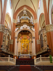 Fototapeta na wymiar The high altar ciborium of Bologna San Petronio