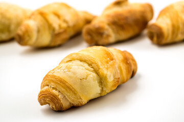 Traditional rolled dough called Kiflice on white background