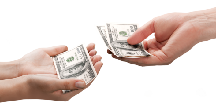 Hands Giving Money