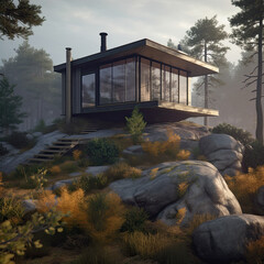 tiny house in the woods