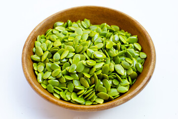 Leucaena leucocephala seeds isolated on white background