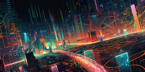 Città del futuro. Ai generated.
