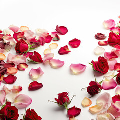 rose petals white background