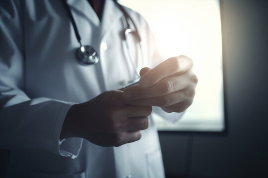 Picture of a doctor conducting a medical check-up, World health day, bokeh Generative AI