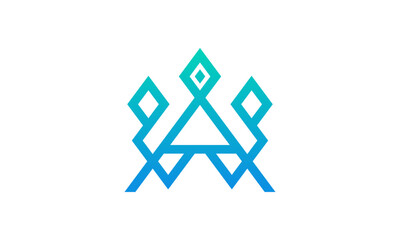 Creative Vector Illustration Business Logo Design. Crown Letter A and Letter W Combination