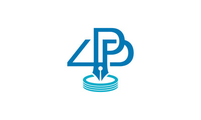 Creative Vector Illustration Business Logo Design. Letter 4PP, Pen, and Coin Combination