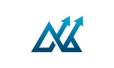 Creative Vector Illustration Business Logo Design. Initial Letter M with Growth Arrow Concept.