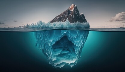 Fototapeta na wymiar Floating Iceberg in the polar sea, generative AI
