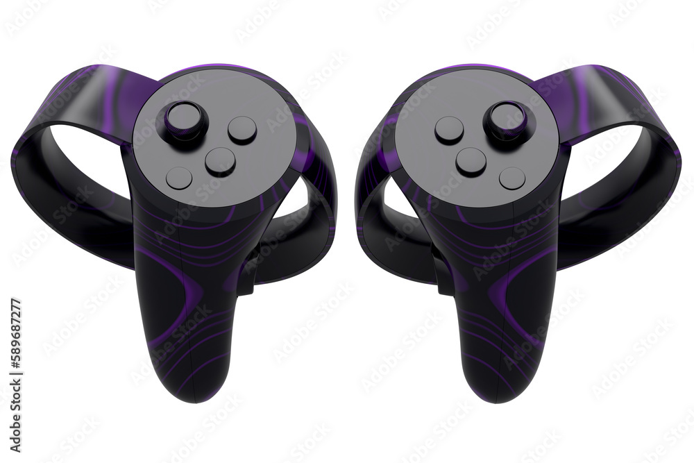 Poster virtual reality controllers for online gaming with seamless wavy pattern