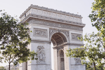 View of Arc de Triomphe - Triumphal Arc in Paris, France