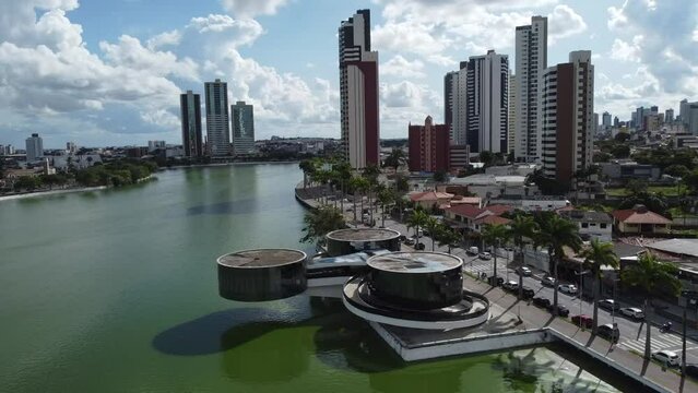 A&ccedil;ude Velho H&iacute;drico Campina Grande Para&iacute;ba Nordeste Brasil Abastecimento &Aacute;gua Paisagem Urbano Pr&eacute;dios Lagoa Lago Verde Sesi A&eacute;reo Drone Lazer Barragem Rio Reservat&oacute;rio 