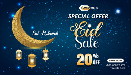 Eid sale banner template design background, Eid sale banner template, Eid sale