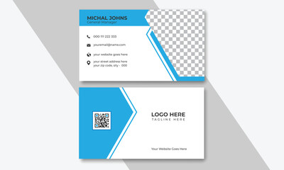 Blue & white business card, Modern Business Card - Creative and Clean Business Card Template, Blue & white business card template
