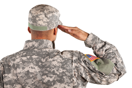 Veteran military salute saluting isolated soldier uniform - Powered by Adobe
