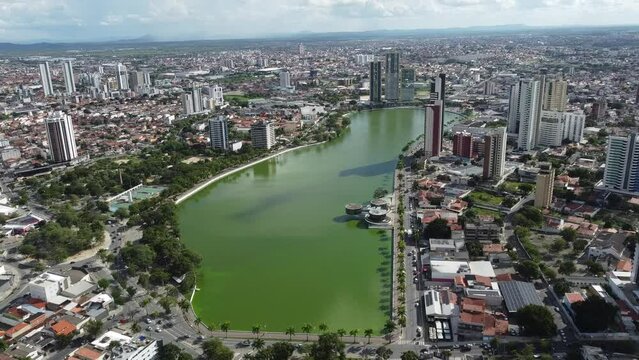 A&ccedil;ude Velho H&iacute;drico Campina Grande Para&iacute;ba Nordeste Brasil Abastecimento &Aacute;gua Paisagem Urbano Pr&eacute;dios Lagoa Lago Verde Sesi A&eacute;reo Drone Lazer Barragem Rio Reservat&oacute;rio 