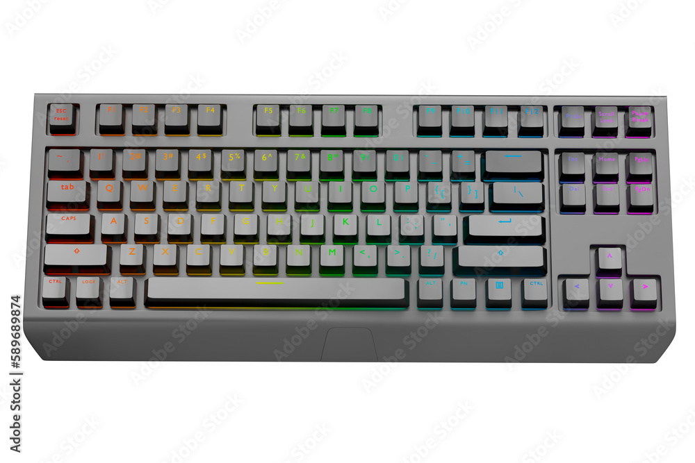 Aufkleber realistic computer keyboard with black chrome texture isolated on white