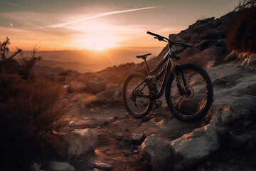 Fototapeta na wymiar outdoor mountain biking, generative ai