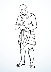 Vector drawing. Egyptian male servant