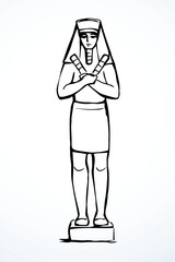 Vector drawing. Egyptian male statue