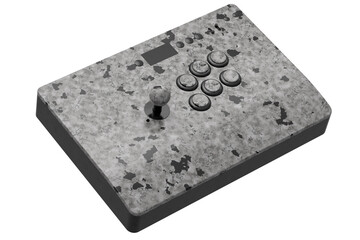 Vintage arcade stick with joystick and with black marble texture