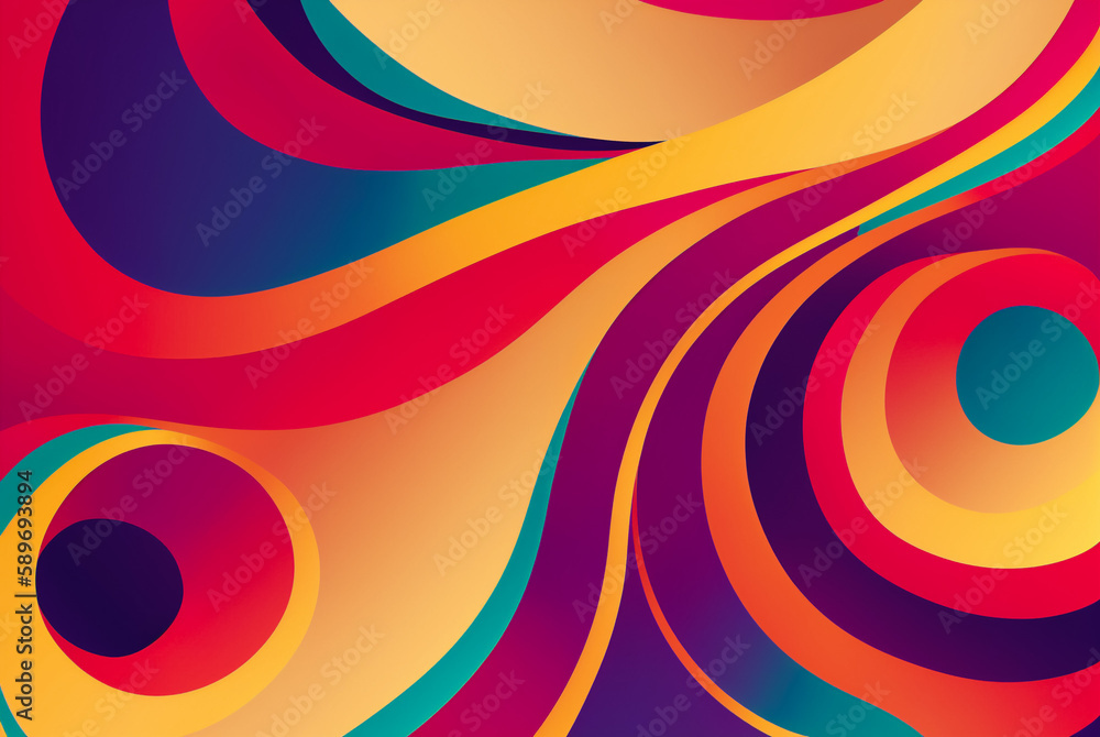 Poster abstract curved line background in colorful gradient color