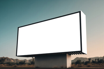Fototapeta premium A futuristic city with billboards