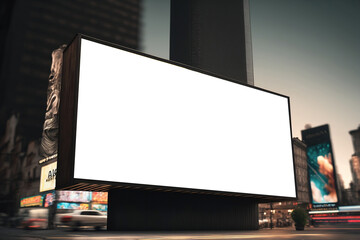 Fototapeta premium A futuristic city with billboards