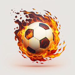 soccer ball with fire
