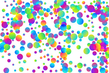 Festive falling confetti decoration vector background. Rainbow round elements new year decor. Surprise burst flying confetti. Prize event decoration illustration. Casino win.